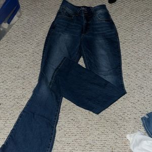 Dark washed high rise, flare, jeans, size 4